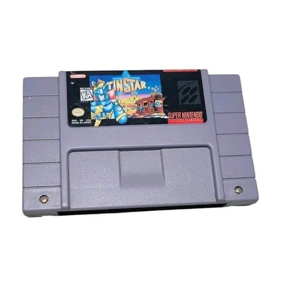 Tin Star SNES Super Nintendo Entertainment System‎ 1994 Game Cartridge Authentic - Picture 1 of 2